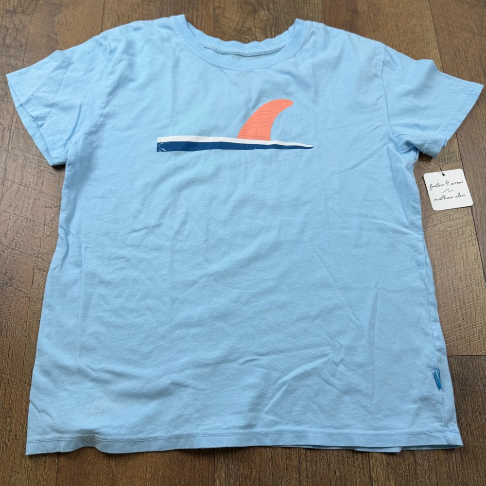 Aloha Fin Tee Kids Size 12 Crystal Blue Feather 4 Arrow